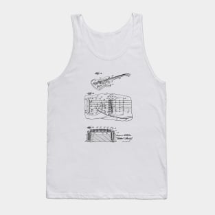 Guitar Vintage Patent Hand Drawing Tank Top